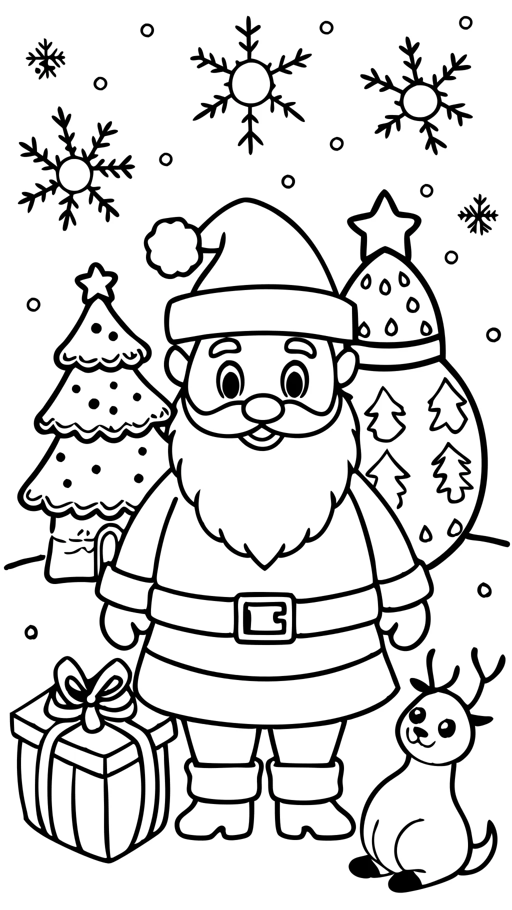 coloring page of santa